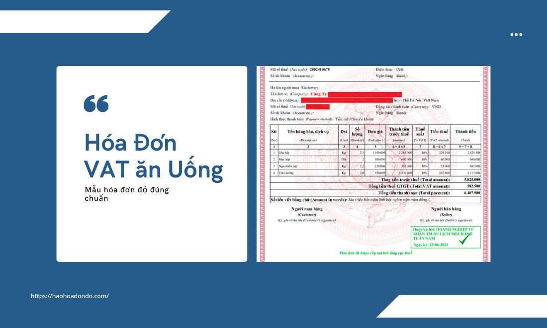 Có hóa đơn VAT ăn uống sẽ hỗ trợ doanh nghiệp trong việc quyết toán chi phí tiếp khách