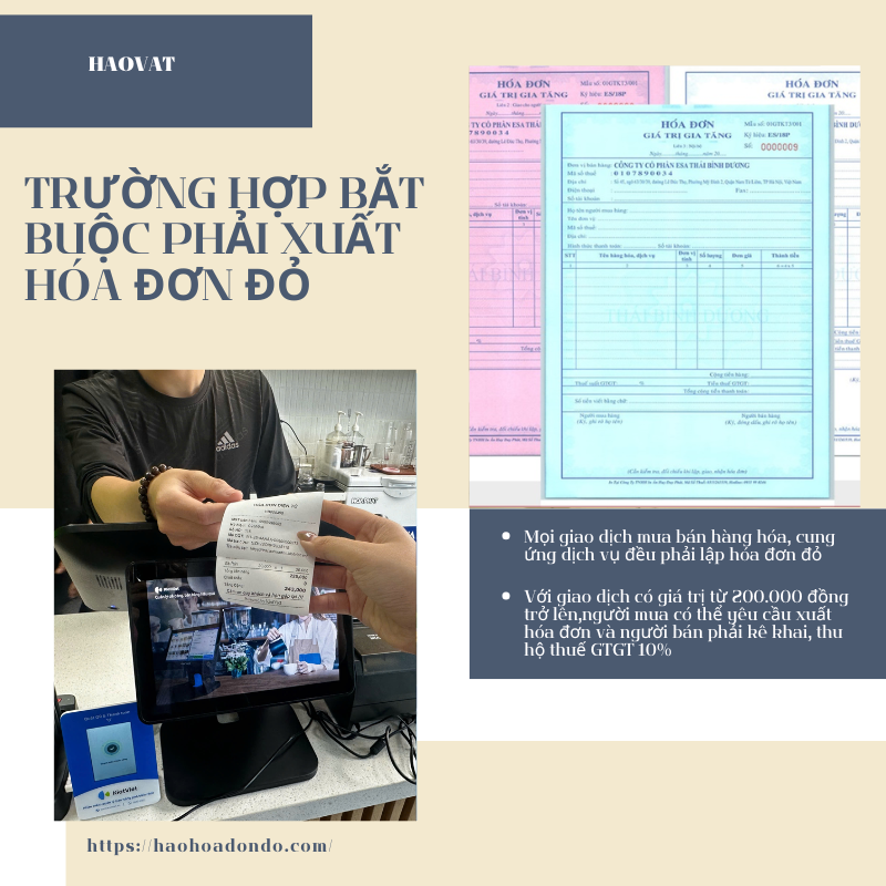 Những trường hợp bắt buộc phải xuất hóa đơn đỏ